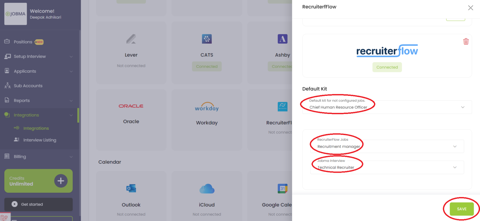 Jobma Integrates with Recruiterflow Step 4