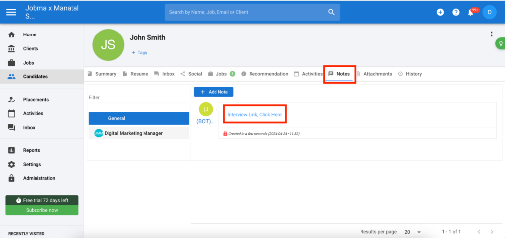 Manatal integration guide step 15